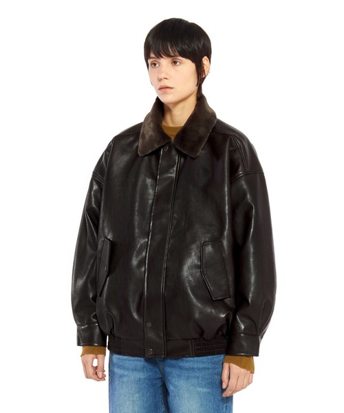 LADY VOLUME（レディーボリューム）の「Lady Volume／623 レザーボアジャケット　2991072（ブルゾン・レディース・ブラック/ボルドー・FREE）」の22枚目の写真