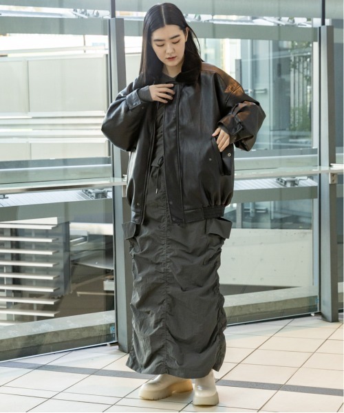 LADY VOLUME（レディーボリューム）の「Lady Volume／623 レザーボアジャケット　2991072（ブルゾン・レディース・ブラック/ボルドー・FREE）」の9枚目の写真