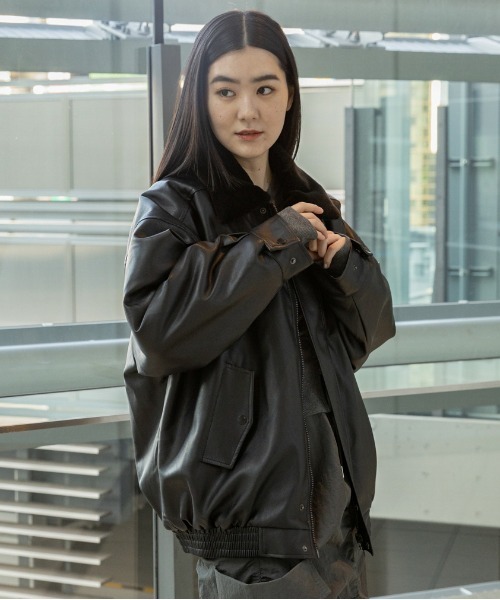 LADY VOLUME（レディーボリューム）の「Lady Volume／623 レザーボアジャケット　2991072（ブルゾン・レディース・ブラック/ボルドー・FREE）」の10枚目の写真