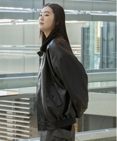 LADY VOLUME（レディーボリューム）の「Lady Volume／623 レザーボアジャケット　2991072（ブルゾン・レディース・ブラック/ボルドー・FREE）」の12枚目の写真