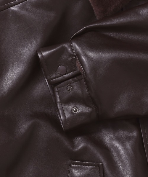 LADY VOLUME（レディーボリューム）の「Lady Volume／623 レザーボアジャケット　2991072（ブルゾン・レディース・ブラック/ボルドー・FREE）」の13枚目の写真