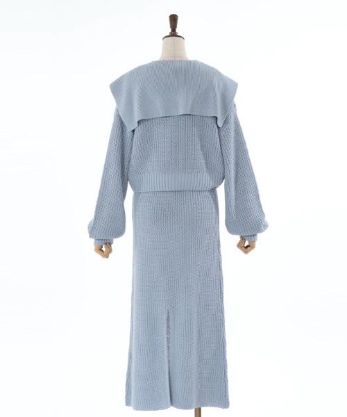 axes femme(アクシーズファム)の「ジップ付ニット×ニットワンピース(ワンピース・レディース・キナリ/チャコール/サックスブルー・FREE)」の9枚目の写真