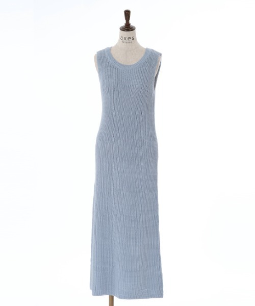 axes femme(アクシーズファム)の「ジップ付ニット×ニットワンピース(ワンピース・レディース・キナリ/チャコール/サックスブルー・FREE)」の12枚目の写真