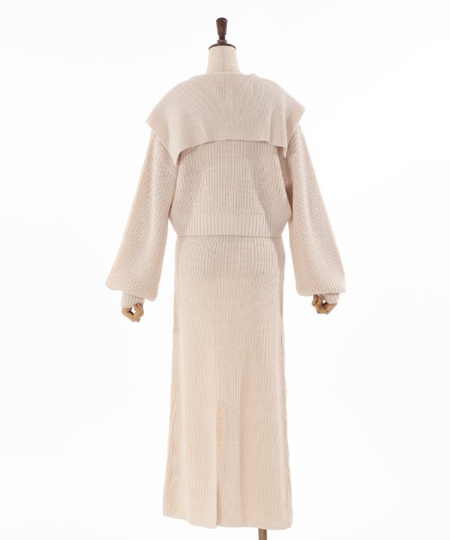 axes femme(アクシーズファム)の「ジップ付ニット×ニットワンピース(ワンピース・レディース・キナリ/チャコール/サックスブルー・FREE)」の18枚目の写真