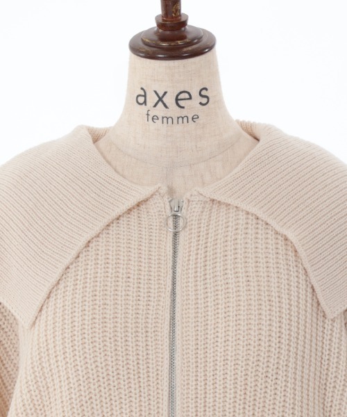 axes femme(アクシーズファム)の「ジップ付ニット×ニットワンピース(ワンピース・レディース・キナリ/チャコール/サックスブルー・FREE)」の20枚目の写真