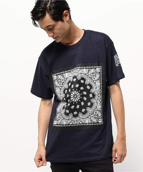 MYE-DO'（マイ・ドゥ）の「ヘビーウェイトTシャツ”BANDANA”（Tシャツ/カットソー・メンズ・イエロー/グレー/ブラック/ホワイト/ネイビー・SMALL/LARGE/MEDIUM/X-LARGE）」の4枚目の写真