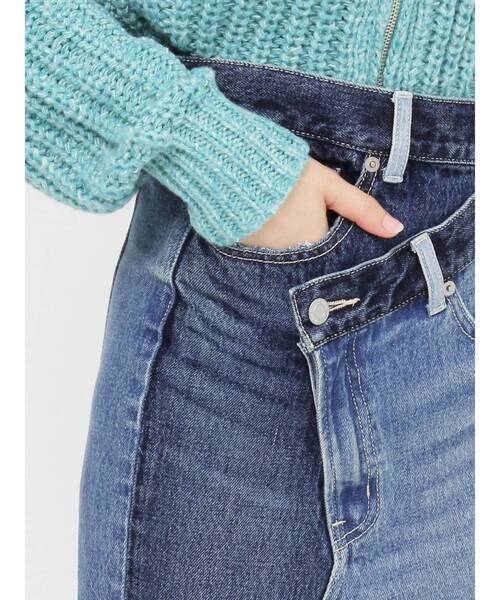 EVRIS（エヴリス）の「レイヤードデザインデニムスカート（デニムスカート・レディース・インディゴブルー/ブラック・MEDIUM/SMALL）」の21枚目の写真