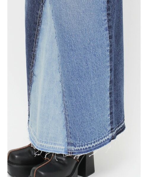 EVRIS（エヴリス）の「レイヤードデザインデニムスカート（デニムスカート・レディース・インディゴブルー/ブラック・MEDIUM/SMALL）」の19枚目の写真
