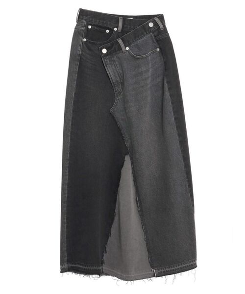 EVRIS（エヴリス）の「レイヤードデザインデニムスカート（デニムスカート・レディース・インディゴブルー/ブラック・MEDIUM/SMALL）」の15枚目の写真