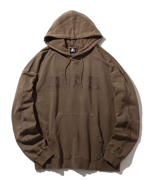 STARTER BLACK LABEL（スターターブラックレーベル）の「【STARTER /スターター】裏毛ピグメント加工 ロゴデザインプリント プルオーバーパーカー（パーカー・メンズ・グリーン/スミクロ/ベージュ・M/L/XL）」の20枚目の写真