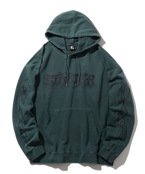 STARTER BLACK LABEL（スターターブラックレーベル）の「【STARTER /スターター】裏毛ピグメント加工 ロゴデザインプリント プルオーバーパーカー（パーカー・メンズ・グリーン/スミクロ/ベージュ・M/L/XL）」の22枚目の写真