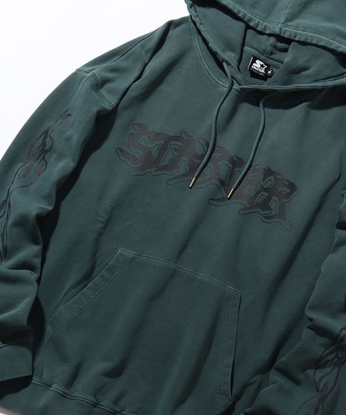 STARTER BLACK LABEL（スターターブラックレーベル）の「【STARTER /スターター】裏毛ピグメント加工 ロゴデザインプリント プルオーバーパーカー（パーカー・メンズ・グリーン/スミクロ/ベージュ・M/L/XL）」の17枚目の写真