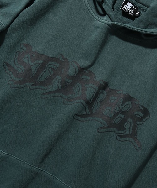 STARTER BLACK LABEL（スターターブラックレーベル）の「【STARTER /スターター】裏毛ピグメント加工 ロゴデザインプリント プルオーバーパーカー（パーカー・メンズ・グリーン/スミクロ/ベージュ・M/L/XL）」の8枚目の写真