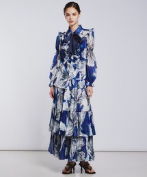Sov. ソブ　ポリエステルシフォンオリジナルブラウス　フラワー　花柄　黒　38 Sov. ソブ ポリエステルシフォンオリジナルブラウス フラワー 花