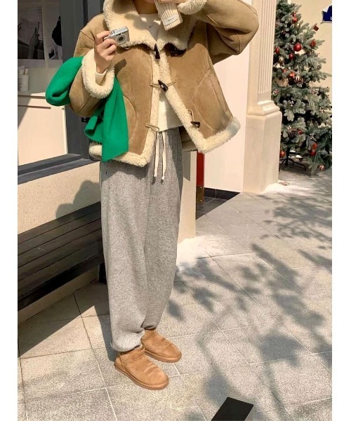 MINS MINIS（ミンスミニス）の「フードムートンジャケット（ムートンコート・レディース・ブラウン系その他/ベージュ系その他・FREE）」の7枚目の写真