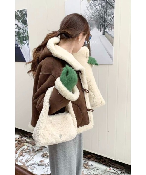 MINS MINIS（ミンスミニス）の「フードムートンジャケット（ムートンコート・レディース・ブラウン系その他/ベージュ系その他・FREE）」の9枚目の写真