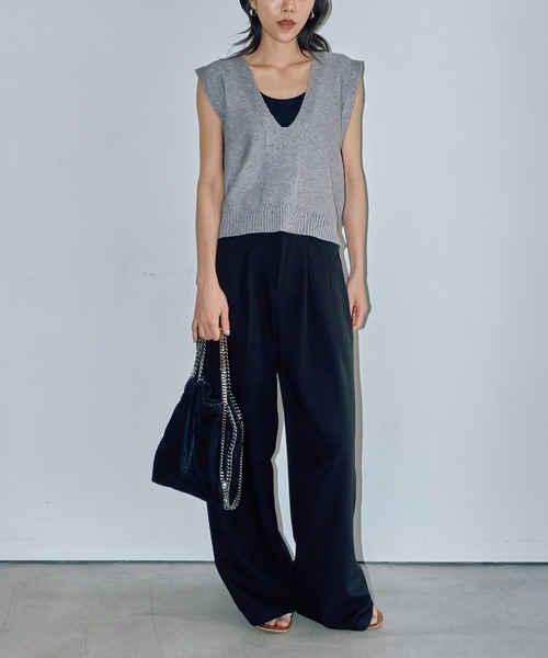 LIENCOEUR（リアンクール）の「タックワイドパンツ（スラックス・レディース・ダークグレー/ブラウン/ブラック/アイボリー・MEDIUM/SMALL）」の18枚目の写真