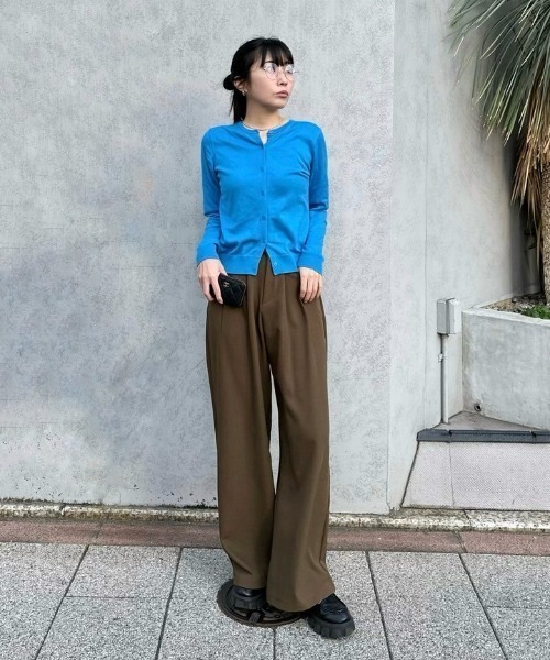 LIENCOEUR（リアンクール）の「タックワイドパンツ（スラックス・レディース・ダークグレー/ブラウン/ブラック/アイボリー・MEDIUM/SMALL）」の7枚目の写真