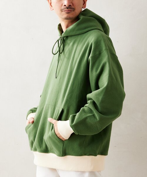 JOURNAL STANDARD relume（ジャーナルスタンダード　レリューム）の「480g BRUSH オーバーサイズスウェットパーカー（パーカー・メンズ・グレー/ブラック系その他/グリーン系その他/ダークブルー・MEDIUM/LARGE）」の3枚目の写真