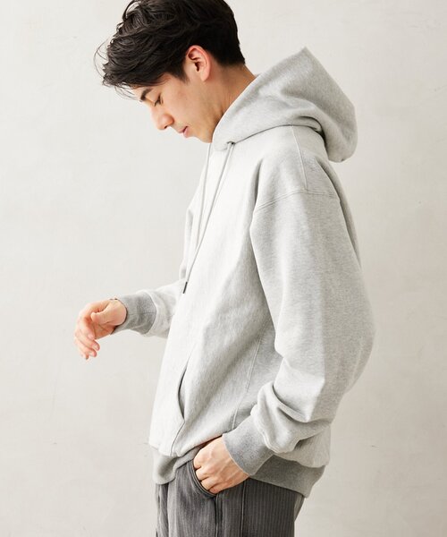 JOURNAL STANDARD relume（ジャーナルスタンダード　レリューム）の「480g BRUSH オーバーサイズスウェットパーカー（パーカー・メンズ・グレー/ブラック系その他/グリーン系その他/ダークブルー・MEDIUM/LARGE）」の7枚目の写真