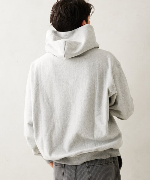 JOURNAL STANDARD relume（ジャーナルスタンダード　レリューム）の「480g BRUSH オーバーサイズスウェットパーカー（パーカー・メンズ・グレー/ブラック系その他/グリーン系その他/ダークブルー・MEDIUM/LARGE）」の9枚目の写真