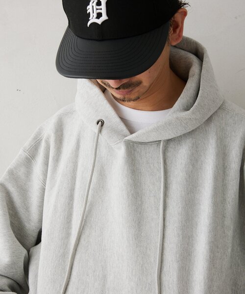 JOURNAL STANDARD relume（ジャーナルスタンダード　レリューム）の「480g BRUSH オーバーサイズスウェットパーカー（パーカー・メンズ・グレー/ブラック系その他/グリーン系その他/ダークブルー・MEDIUM/LARGE）」の14枚目の写真