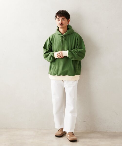 JOURNAL STANDARD relume（ジャーナルスタンダード　レリューム）の「480g BRUSH オーバーサイズスウェットパーカー（パーカー・メンズ・グレー/ブラック系その他/グリーン系その他/ダークブルー・MEDIUM/LARGE）」の15枚目の写真