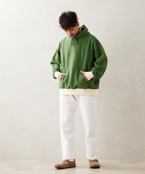 JOURNAL STANDARD relume（ジャーナルスタンダード　レリューム）の「480g BRUSH オーバーサイズスウェットパーカー（パーカー・メンズ・グレー/ブラック系その他/グリーン系その他/ダークブルー・MEDIUM/LARGE）」の16枚目の写真