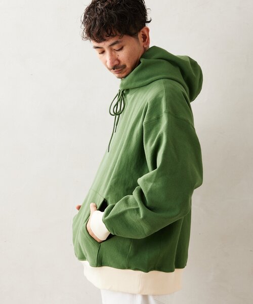 JOURNAL STANDARD relume（ジャーナルスタンダード　レリューム）の「480g BRUSH オーバーサイズスウェットパーカー（パーカー・メンズ・グレー/ブラック系その他/グリーン系その他/ダークブルー・MEDIUM/LARGE）」の21枚目の写真