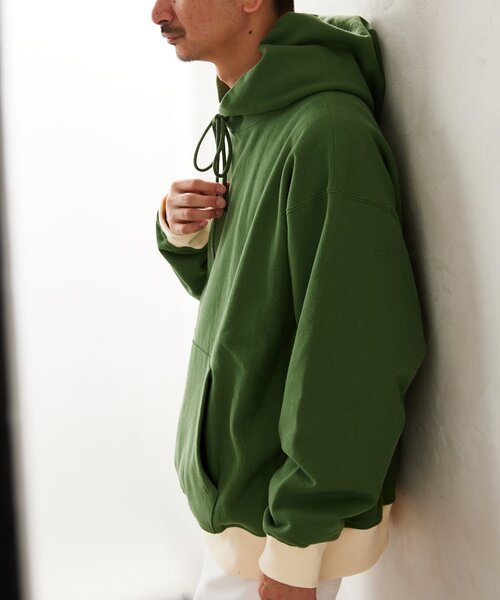 JOURNAL STANDARD relume（ジャーナルスタンダード　レリューム）の「480g BRUSH オーバーサイズスウェットパーカー（パーカー・メンズ・グレー/ブラック系その他/グリーン系その他/ダークブルー・MEDIUM/LARGE）」の22枚目の写真