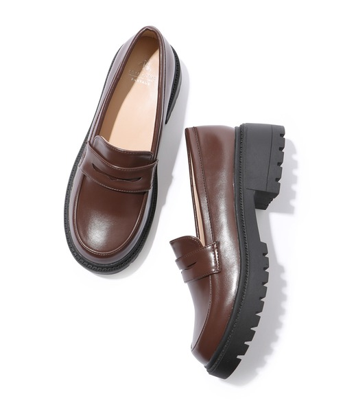 ROPE' PICNIC（ロペピクニック）の「晴雨兼用/厚底コインローファー（ローファー・レディース・ブラック/ブラウン・24.5cm/24.0cm/23.5cm/23.0cm）」の4枚目の写真