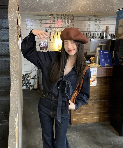 ARCADE（アーケード）の「上下セットアップ / リボン付き デニム