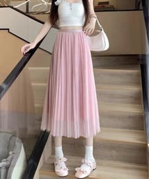 ▲プリーツチュールロングスカート