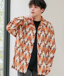 RAGEBLUE | 総柄/PEドレープルーズオープンカラーシャツ(シャツ/ブラウス)