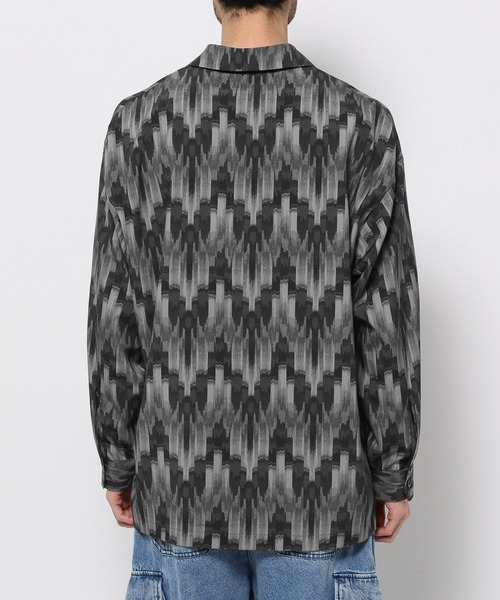 RAGEBLUE（レイジブルー）の「総柄/PEドレープルーズオープンカラーシャツ（シャツ/ブラウス・メンズ・ブラック系/オレンジ系・MEDIUM/LARGE）」の8枚目の写真