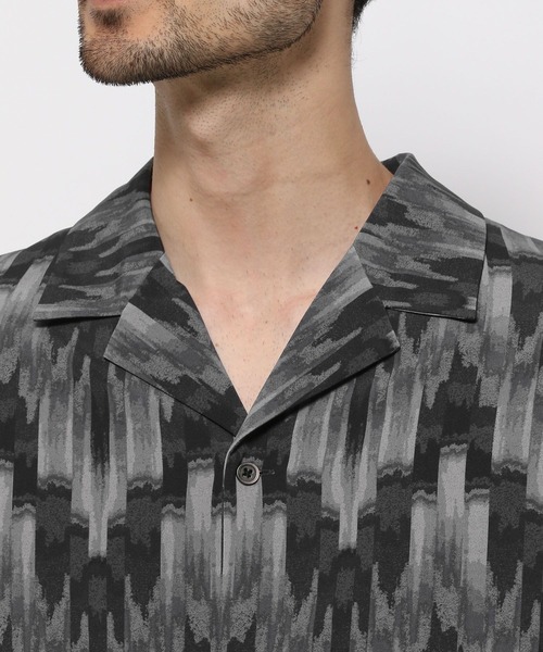 RAGEBLUE（レイジブルー）の「総柄/PEドレープルーズオープンカラーシャツ（シャツ/ブラウス・メンズ・ブラック系/オレンジ系・MEDIUM/LARGE）」の6枚目の写真