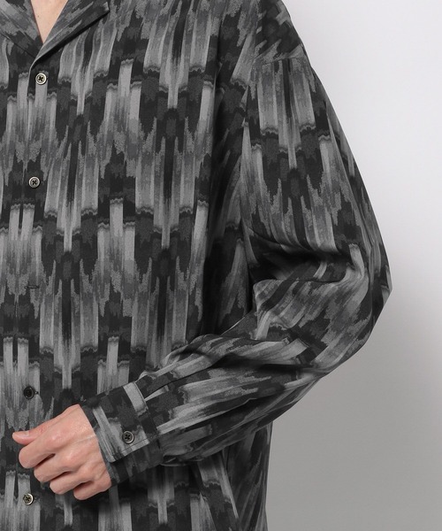 RAGEBLUE（レイジブルー）の「総柄/PEドレープルーズオープンカラーシャツ（シャツ/ブラウス・メンズ・ブラック系/オレンジ系・MEDIUM/LARGE）」の11枚目の写真