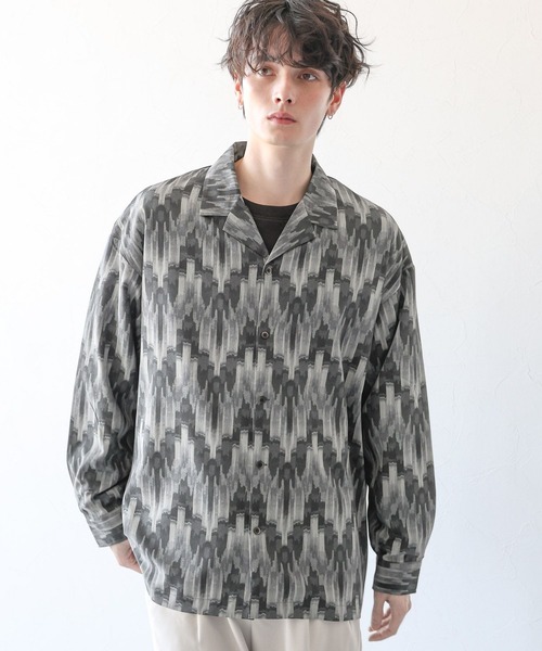 RAGEBLUE（レイジブルー）の「総柄/PEドレープルーズオープンカラーシャツ（シャツ/ブラウス・メンズ・ブラック系/オレンジ系・MEDIUM/LARGE）」の20枚目の写真