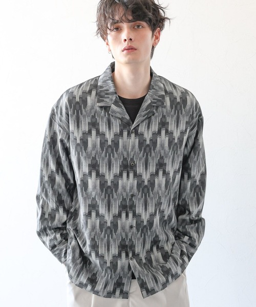 RAGEBLUE（レイジブルー）の「総柄/PEドレープルーズオープンカラーシャツ（シャツ/ブラウス・メンズ・ブラック系/オレンジ系・MEDIUM/LARGE）」の19枚目の写真