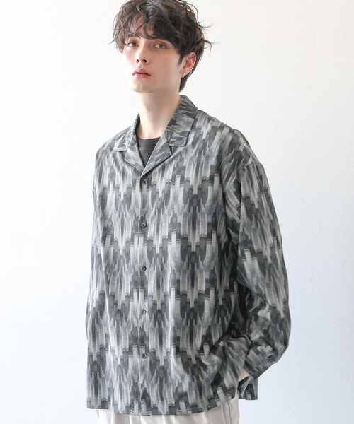 RAGEBLUE（レイジブルー）の「総柄/PEドレープルーズオープンカラーシャツ（シャツ/ブラウス・メンズ・ブラック系/オレンジ系・MEDIUM/LARGE）」の17枚目の写真