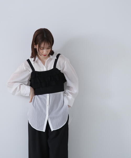 N.（N. Natural Beauty Basic）（エヌエヌナチュラルビューティーベーシック）の「◆シアーストライプシャツ（シャツ/ブラウス・レディース・ブルー系その他/ベージュ系その他/グレー系その他/ピンク系その他/ホワイト系その他・MEDIUM）」の17枚目の写真
