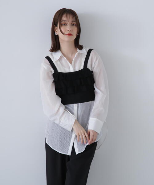 N.（N. Natural Beauty Basic）（エヌエヌナチュラルビューティーベーシック）の「◆シアーストライプシャツ（シャツ/ブラウス・レディース・ブルー系その他/ベージュ系その他/グレー系その他/ピンク系その他/ホワイト系その他・MEDIUM）」の22枚目の写真