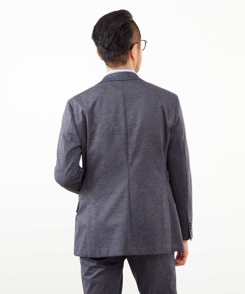 MEN'S MELROSE(メンズメルローズ)の「スーパーテックスジャガードジャージジャケット(セットアップ可)(テーラードジャケット・メンズ・ネイビー/ライトグレー・2/3/4/5)」の5枚目の写真