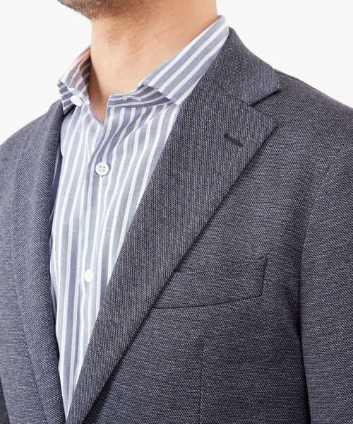 MEN'S MELROSE(メンズメルローズ)の「スーパーテックスジャガードジャージジャケット(セットアップ可)(テーラードジャケット・メンズ・ネイビー/ライトグレー・2/3/4/5)」の7枚目の写真