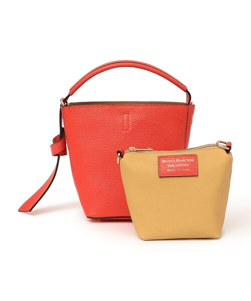 MARCO BIANCHINI（マルコビアンチーニ）の「MARCO BIANCHINI: 2WAYバスケット ワンハンドル ショルダーバッグ（ショルダーバッグ・レディース・オフホワイト/オレンジ/グリーン・ONE SIZE）」の14枚目の写真