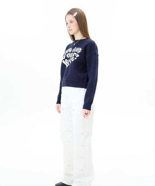 LUVISTRUE（ラヴイズトゥルー）の「OW / MV / MZ LOVE KNIT（ニット/セーター・レディース・ピンク/ブラック×ブルー/ブラック×ピンク/ネイビー/ブラック×ホワイト・FREE）」の17枚目の写真