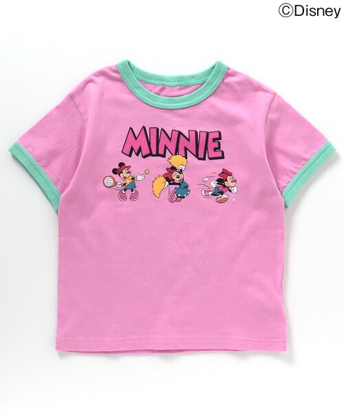 Disney（ディズニー）の「【リンク】ディズニーキャラクター　カラバリリンガーTシャツ（Tシャツ/カットソー・キッズ・ピンク/ターコイズブルー/オフホワイト/ライム・120/110/100/90/80/130）」の4枚目の写真