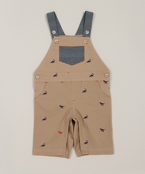 sense of wonder(センスオブワンダー)の「恐竜刺しゅうサロペットパンツ(サロペット/オーバーオール・キッズ・ネイビー/ベージュ・70-80cm/80-90cm)」の14枚目の写真