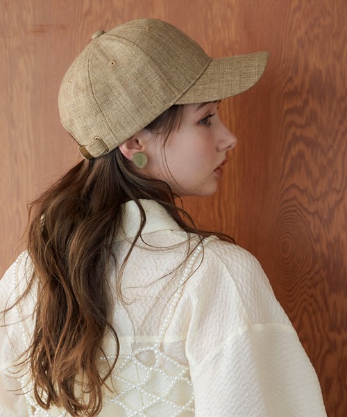 archives（アルシーヴ）の「麻ライクキャップ（キャップ・レディース・ベージュ/アイボリー/ブラック・FREE）」の3枚目の写真