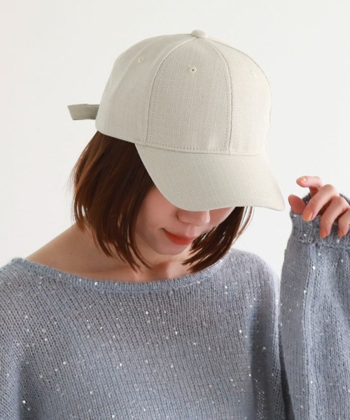 archives（アルシーヴ）の「麻ライクキャップ（キャップ・レディース・ベージュ/アイボリー/ブラック・FREE）」の8枚目の写真